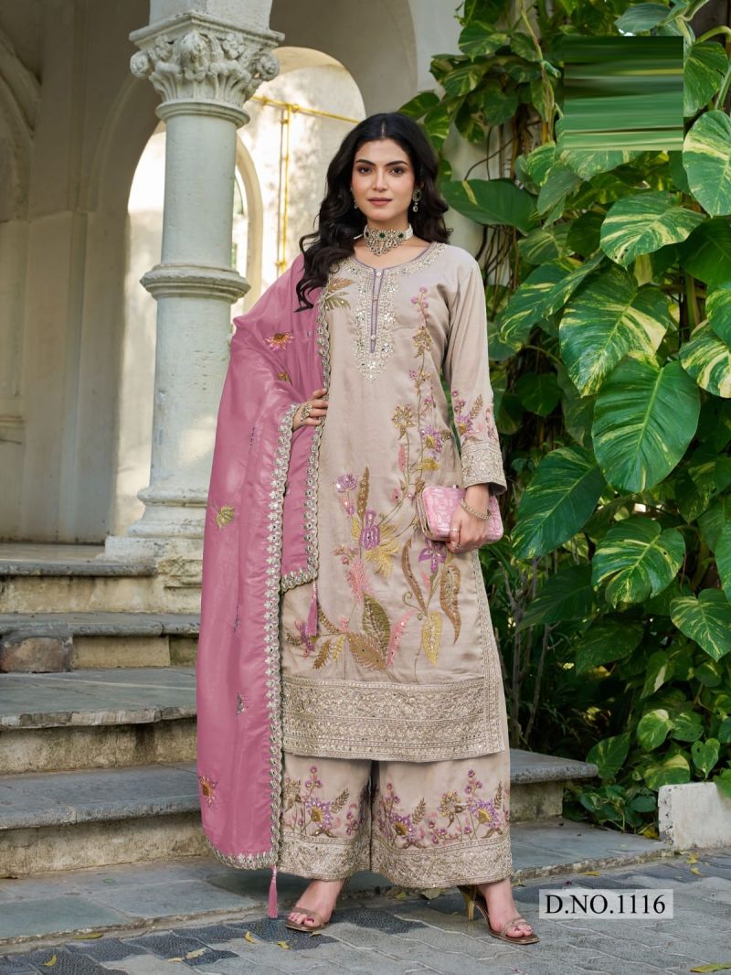 Rishta 1115 To 1118 Simar Embroidery Sequence Hand Work Salwar Kameez — Wholesale Readymade Suit, Vardan Ethnic wholesale from Surat — view 3