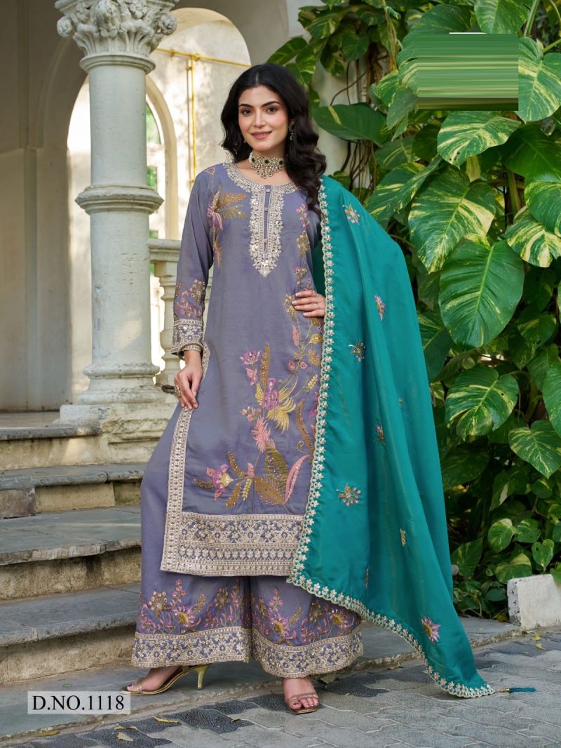 Rishta 1115 To 1118 Simar Embroidery Sequence Hand Work Salwar Kameez — Wholesale Readymade Suit, Vardan Ethnic wholesale from Surat — view 4