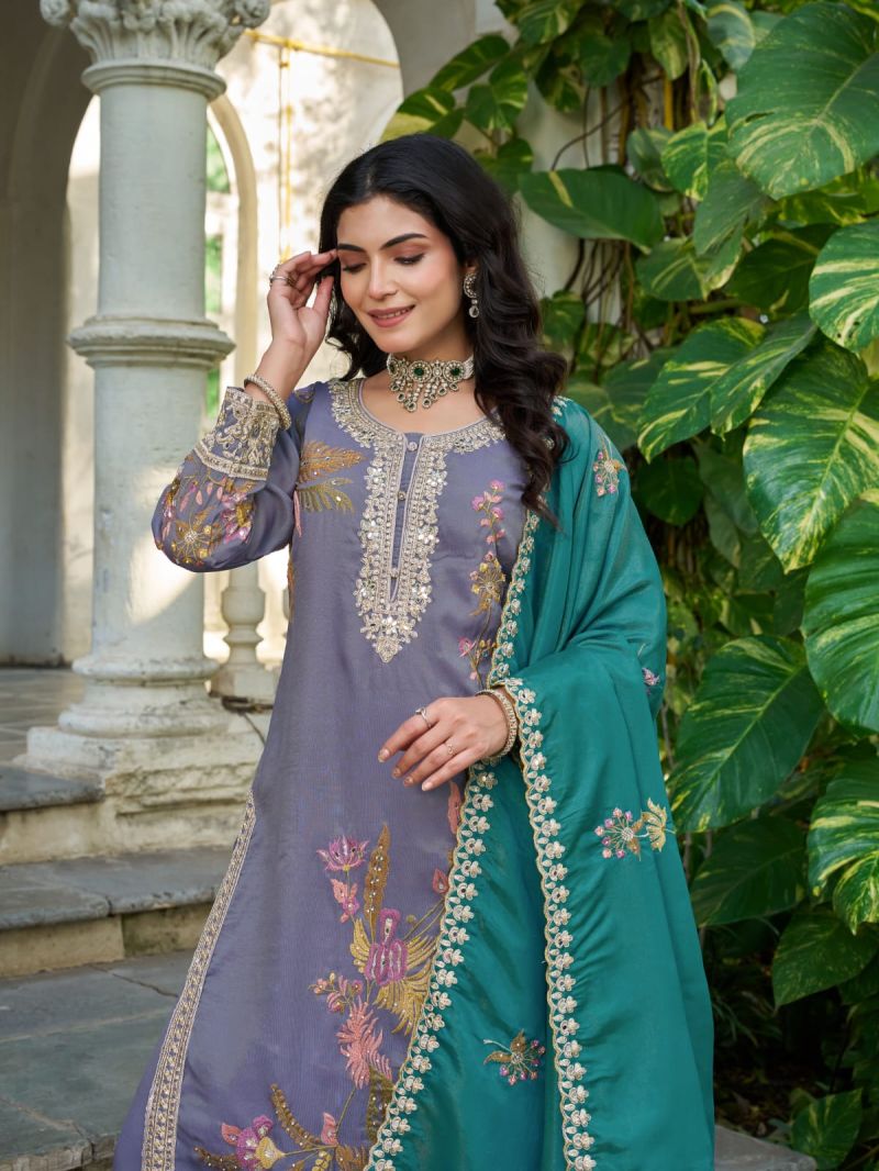 Rishta 1115 To 1118 Simar Embroidery Sequence Hand Work Salwar Kameez — Wholesale Readymade Suit, Vardan Ethnic wholesale from Surat — view 5