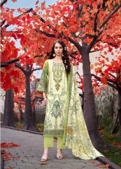 Romani Needle Wonder Vol 15 Cotton Embroidered Dress Material