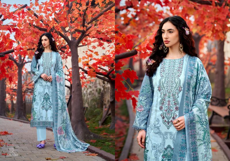 Romani Needle Wonder Vol 15 Cotton Embroidered Dress Material — Wholesale Dress Material, Romani wholesale from Surat - Gallery Image 7