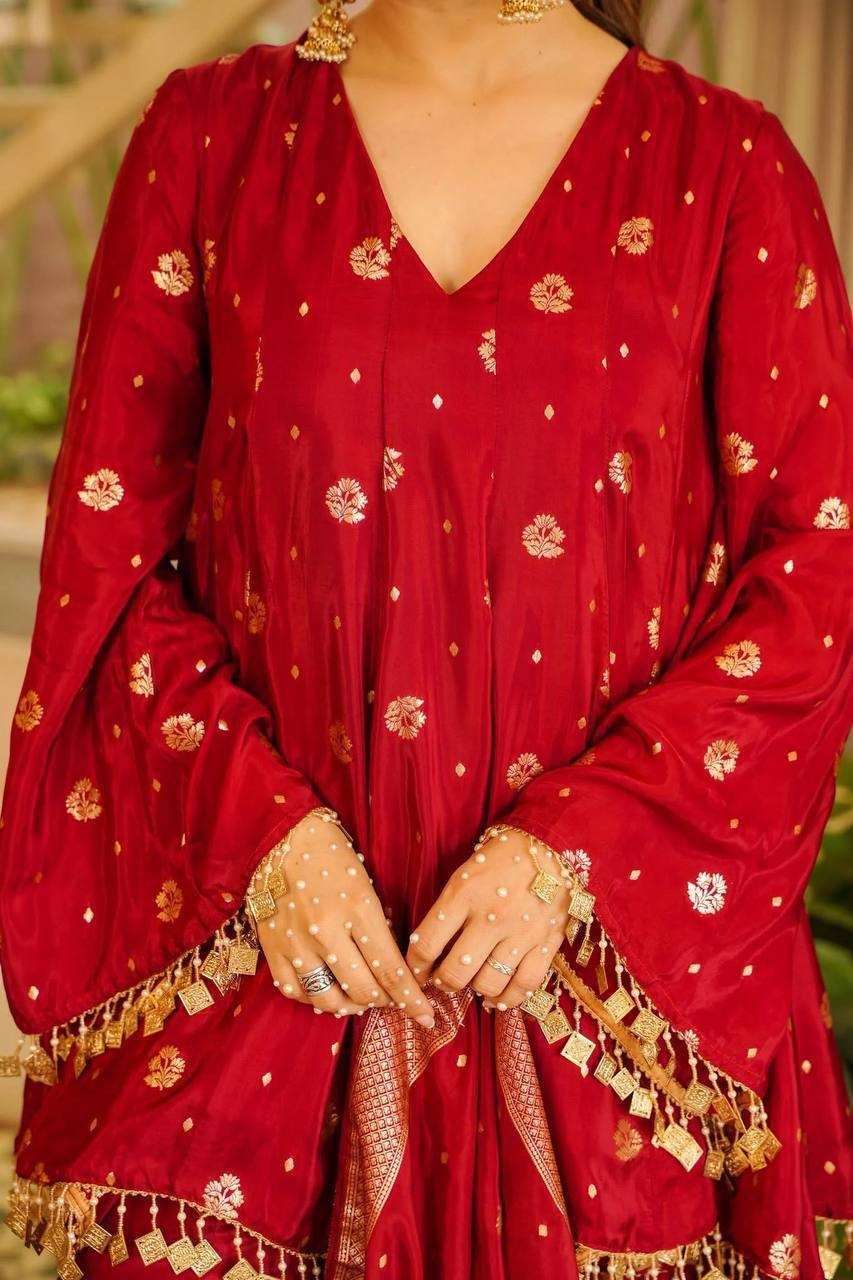 RTC 6051 SATIN SILK BEAUTIFUL DESIGNER LOOK TOP PLAZZO AND DUPATTA SET — Wholesale Kurti Pant Set, Vardan Ethnic wholesale from Surat — view 3