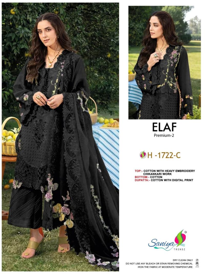 Saniya 1722 A To D Cotton Chikankari Embroidered Salwar Kameez — Wholesale Pakistani Suits wholesale from Surat — Photo 2