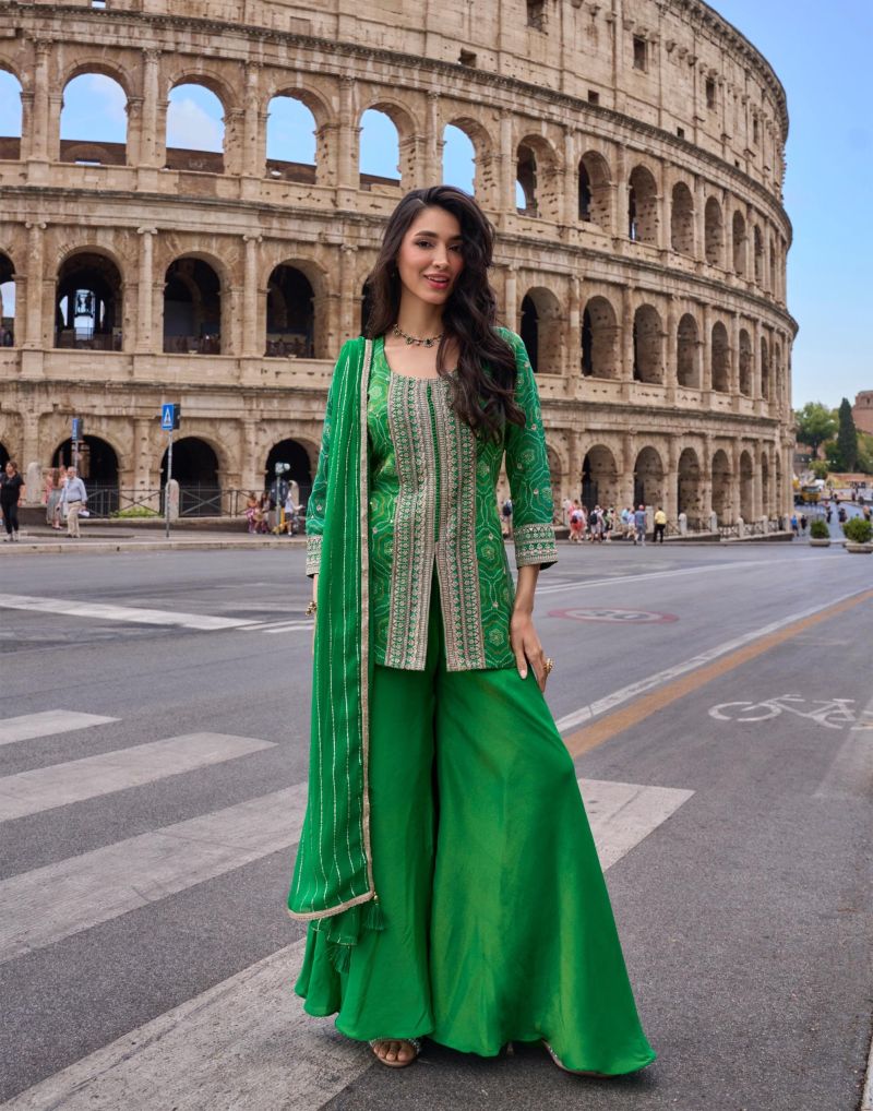 Sayuri Mehar Simar Silk Embroidered Kurti With Sharara Dupatta Catalog — Wholesale Readymade Suit, Vardan Ethnic wholesale from Surat — view 2