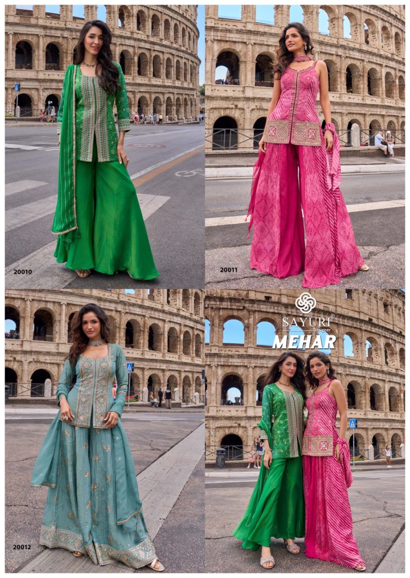 Sayuri Mehar Simar Silk Embroidered Kurti With Sharara Dupatta Catalog — Wholesale Readymade Suit, Vardan Ethnic wholesale from Surat — view 7