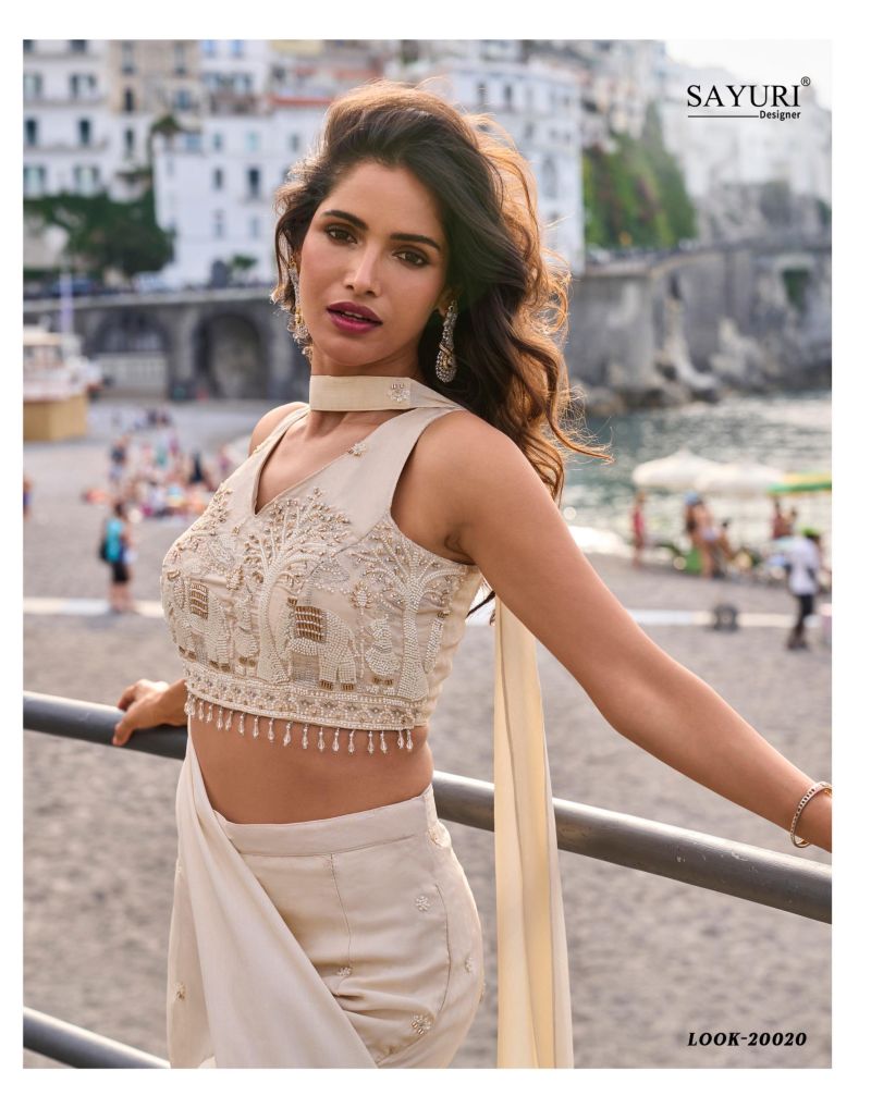 Sayuri Naysa Premium Chinon Silk Embroidered Designer Indo Western Catalog — Wholesale Kurti Pant Set, Sayuri wholesale from Surat — Photo 5