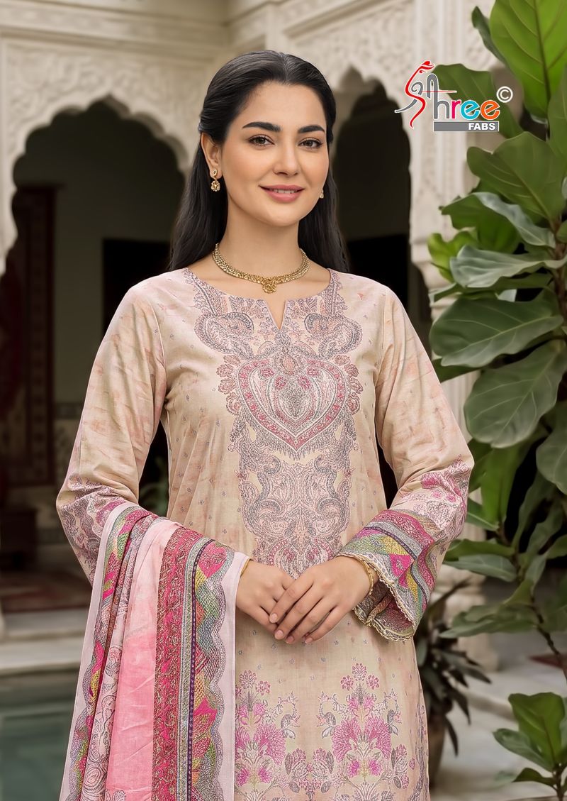Shree Kt 387 Viscose Maslin Digital print Hand Work Salwar Kameez