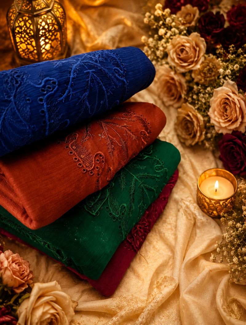 Shree Sf 5561 A To D Chiffon Heavy Embroidered Salwar Kameez Catalog — Wholesale Pakistani Suits, Vardan Ethnic wholesale from Surat - Gallery Image 6
