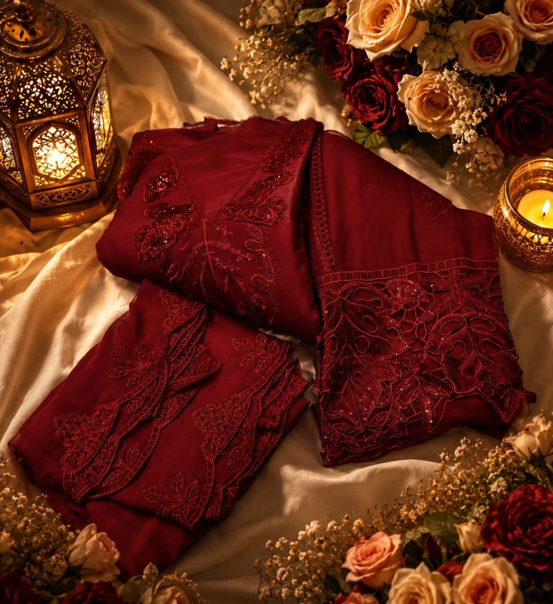 Shree Sf 5561 A To D Chiffon Heavy Embroidered Salwar Kameez Catalog — Wholesale Pakistani Suits, Vardan Ethnic wholesale from Surat - Gallery Image 7