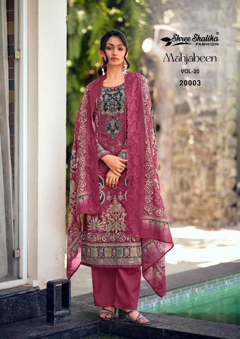 Shree Shalika Mahjabeen Vol 20 Lawn Cotton Digital Print Embroidered Dress Material — Wholesale Kurtis, Vardan Ethnic wholesale from Surat — view 2
