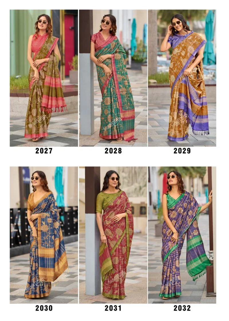 Siddhanth Bodhi Silk Soft Tussar Silk Printed Saree Catalog — Wholesale Sarees, Vardan Ethnic wholesale from Surat — Photo 10