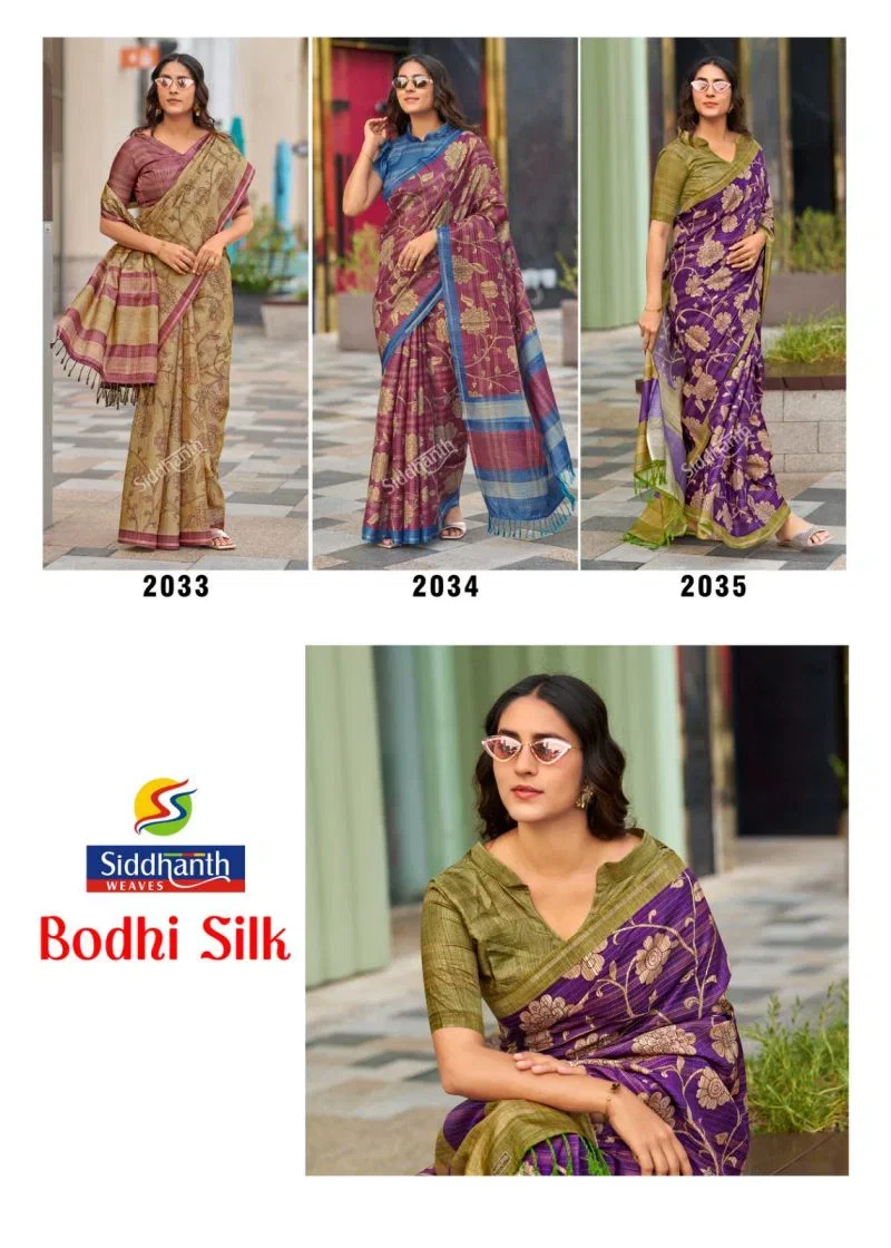 Siddhanth Bodhi Silk Soft Tussar Silk Printed Saree Catalog — Wholesale Sarees, Vardan Ethnic wholesale from Surat — Photo 11