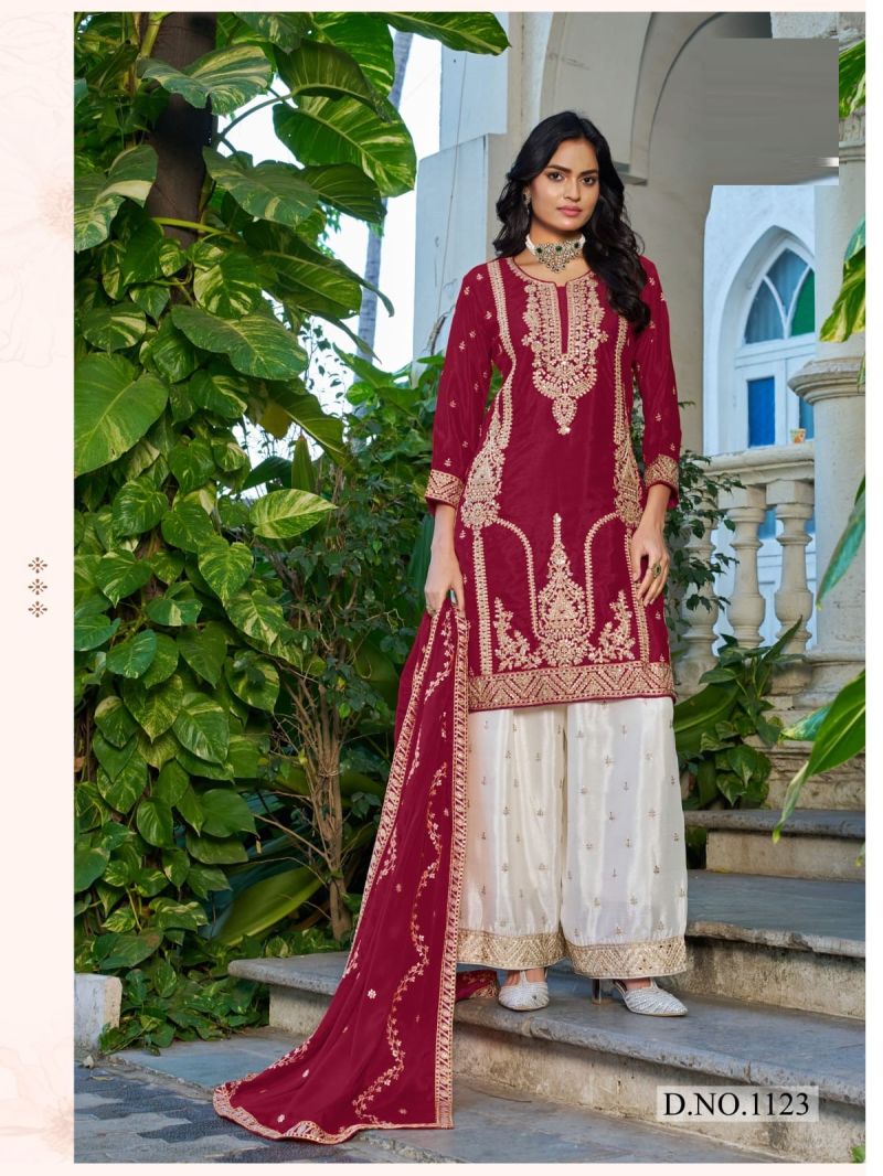Silsila 1123 To 1126 Blooming Chinon Sequence Embroidered Salwar Kameez — Wholesale Readymade Suit, Vardan Ethnic wholesale from Surat — view 2