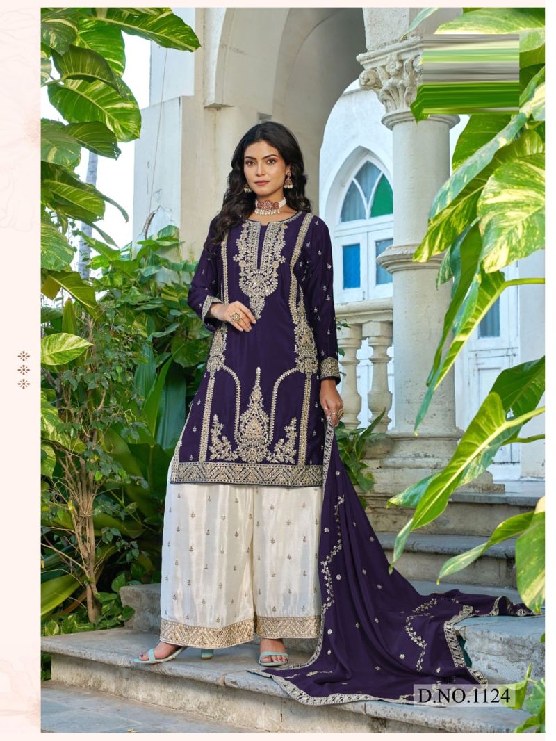 Silsila 1123 To 1126 Blooming Chinon Sequence Embroidered Salwar Kameez — Wholesale Readymade Suit, Vardan Ethnic wholesale from Surat — view 3