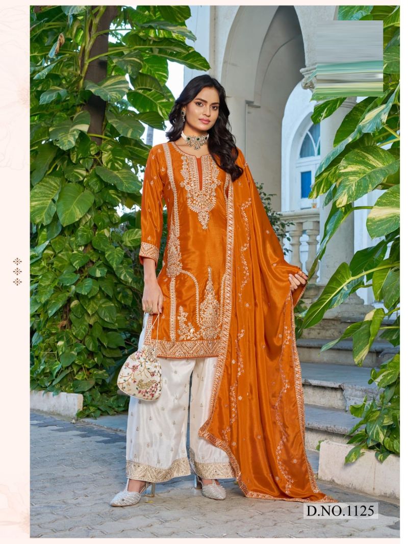 Silsila 1123 To 1126 Blooming Chinon Sequence Embroidered Salwar Kameez — Wholesale Readymade Suit, Vardan Ethnic wholesale from Surat — view 4