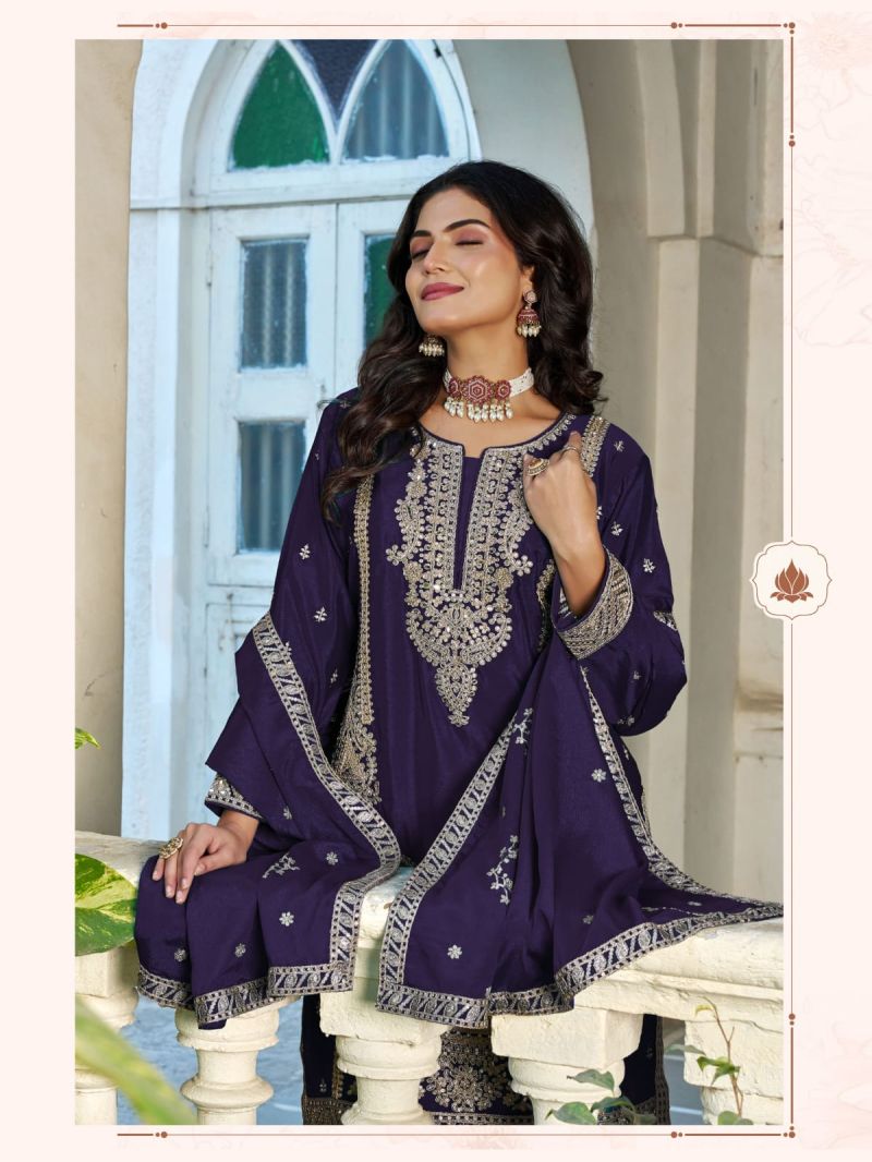 Silsila 1123 To 1126 Blooming Chinon Sequence Embroidered Salwar Kameez — Wholesale Readymade Suit, Vardan Ethnic wholesale from Surat — view 6