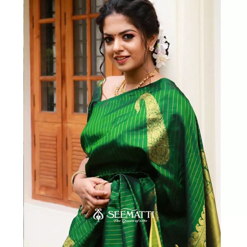 Soft Silk 4094 Lichi Silk Jacquard Work Saree Catalog — Organza Saree, Vardan Ethnic wholesale from Surat — Photo 2