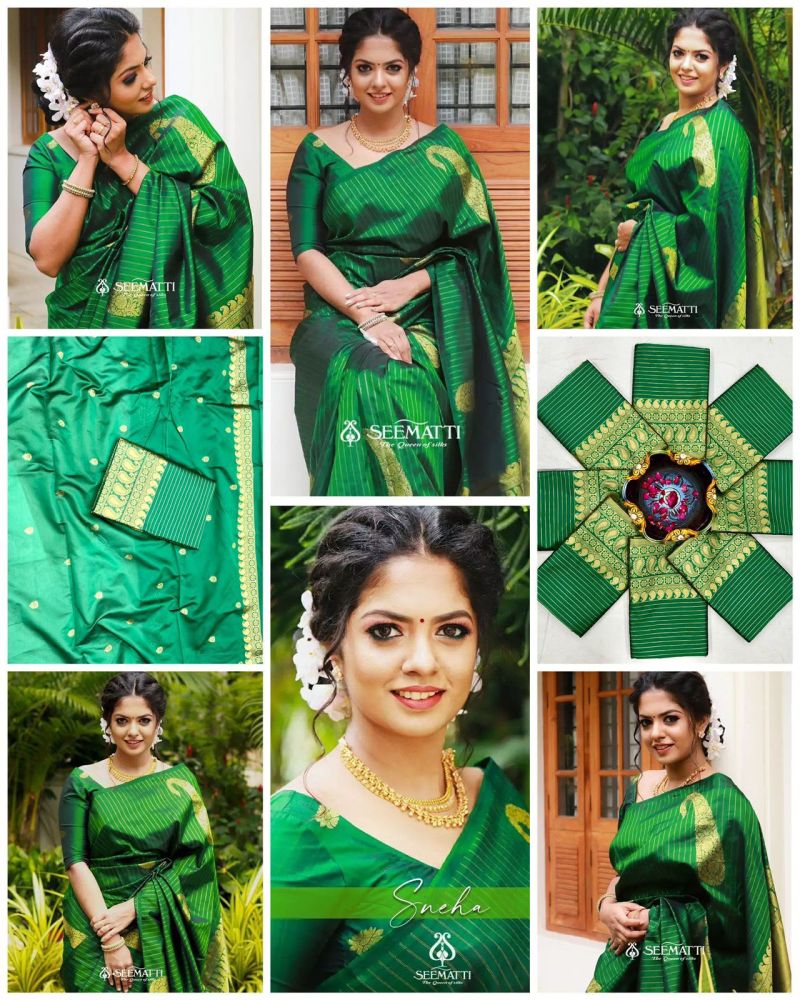 Soft Silk 4094 Lichi Silk Jacquard Work Saree Catalog — Organza Saree, Vardan Ethnic wholesale from Surat — Photo 6