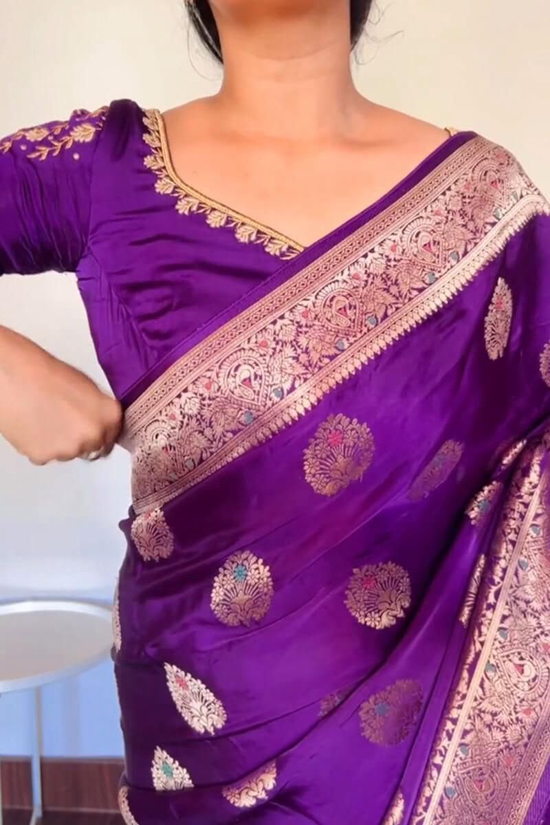 Soft Silk 6074 Lichi Silk Jacquard Work Saree Catalog — Organza Saree, Vardan Ethnic wholesale from Surat — view 2