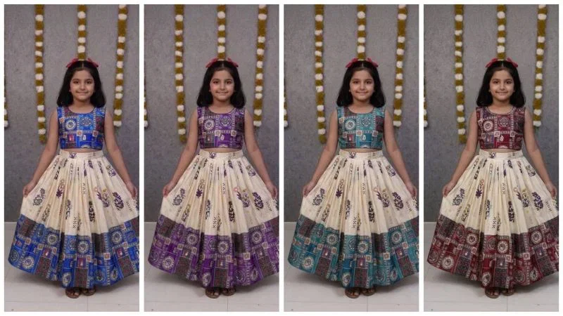 St D No 168 Twill With Digital Printed Kids Lehenga Choli — Kid's Wear wholesale from Surat — view 7