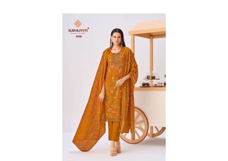 Suryajyoti Kala Vol 5 Readymade Cotton Print Embroidered Kurti With Bottom Dupatta Set — Wholesale Kurtis, Suryajyoti wholesale from Surat — Photo 5