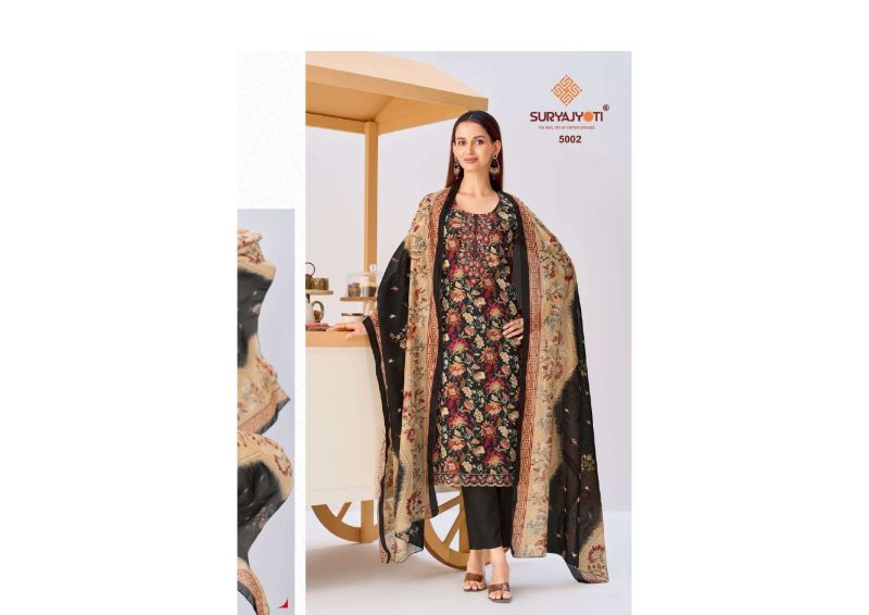 Suryajyoti Kala Vol 5 Readymade Cotton Print Embroidered Kurti With Bottom Dupatta Set