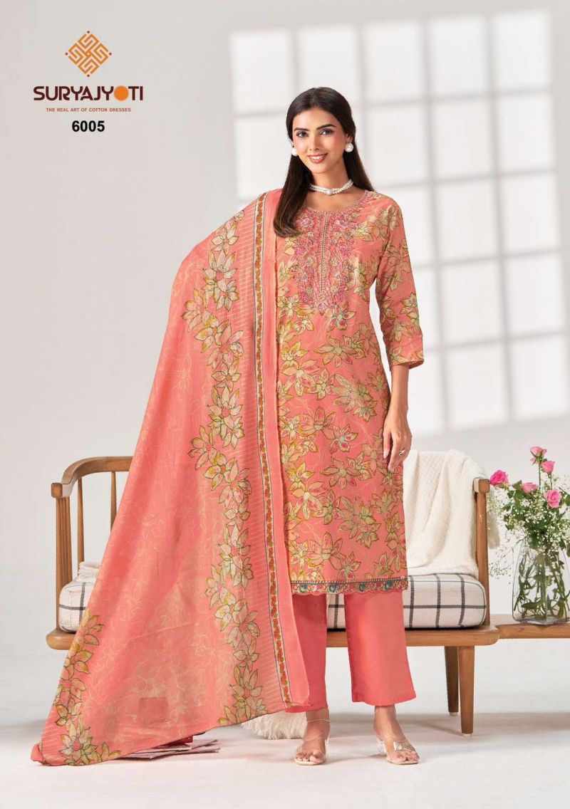 Suryajyoti Kala Vol 6 Readymade Cotton Print Embroidered Kurti With Bottom Dupatta Set — Wholesale Kurtis, Suryajyoti wholesale from Surat - Gallery Image 4
