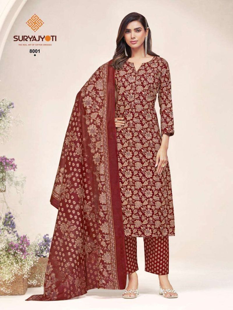 Suryajyoti Poshak Vol 8 Readymade Cotton Foil Printed Kurti With Bottom Dupatta Set — Wholesale Kurtis wholesale from Surat — view 3