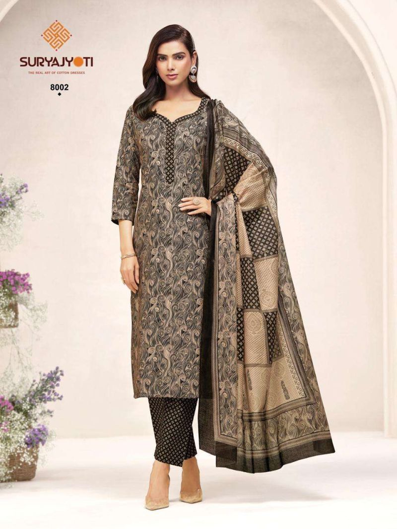 Suryajyoti Poshak Vol 8 Readymade Cotton Foil Printed Kurti With Bottom Dupatta Set — Wholesale Kurtis wholesale from Surat — view 4