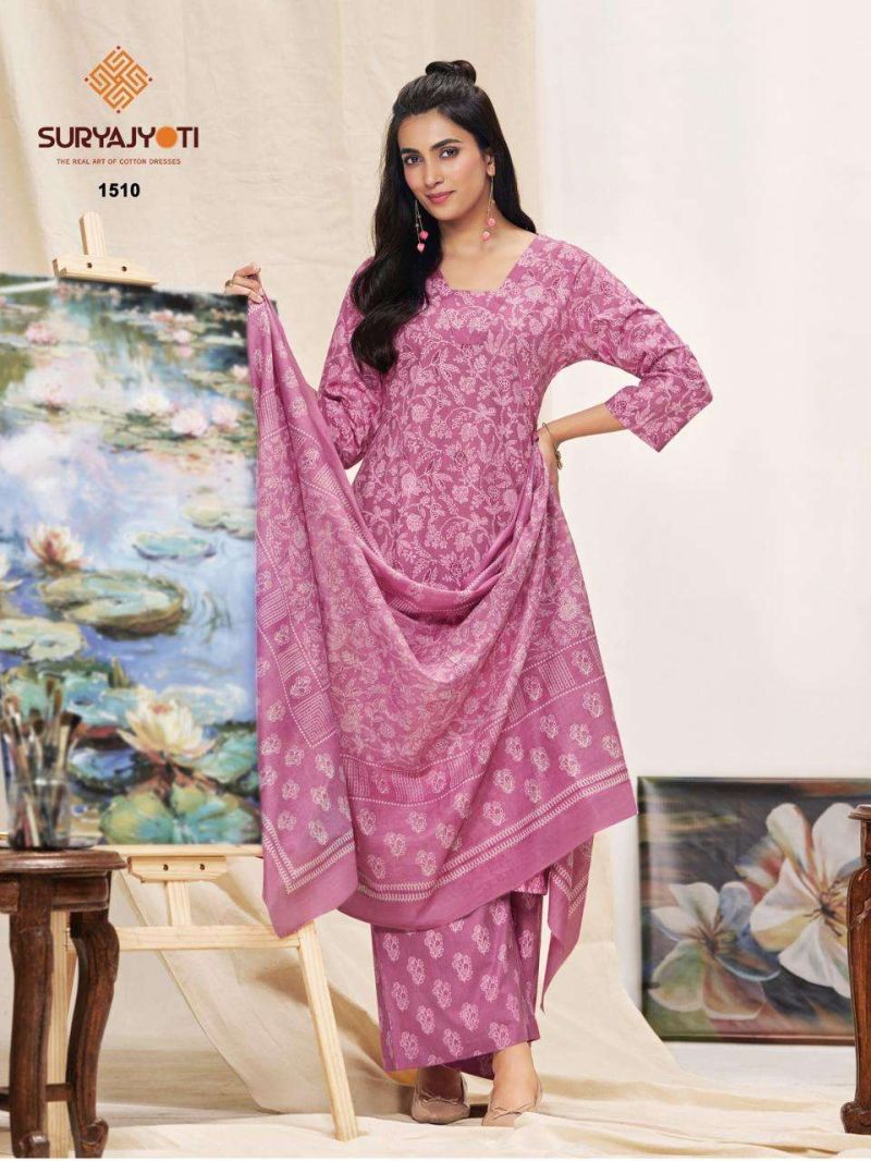 Suryajyoti Preyasi Vol 15 Readymade Cotton Printed Kurti With Bottom Dupatta Set — Wholesale Readymade Suit, Suryajyoti wholesale from Surat — view 5