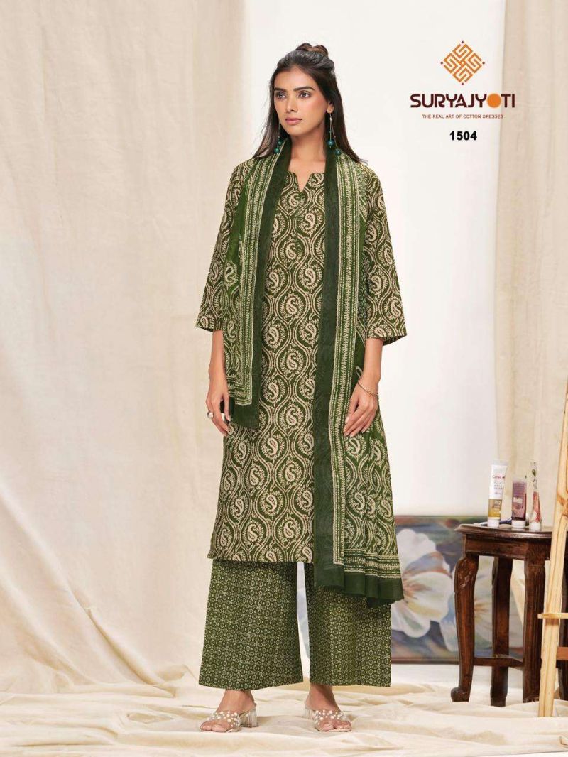 Suryajyoti Preyasi Vol 15 Readymade Cotton Printed Kurti With Bottom Dupatta Set — Wholesale Readymade Suit, Suryajyoti wholesale from Surat — view 6