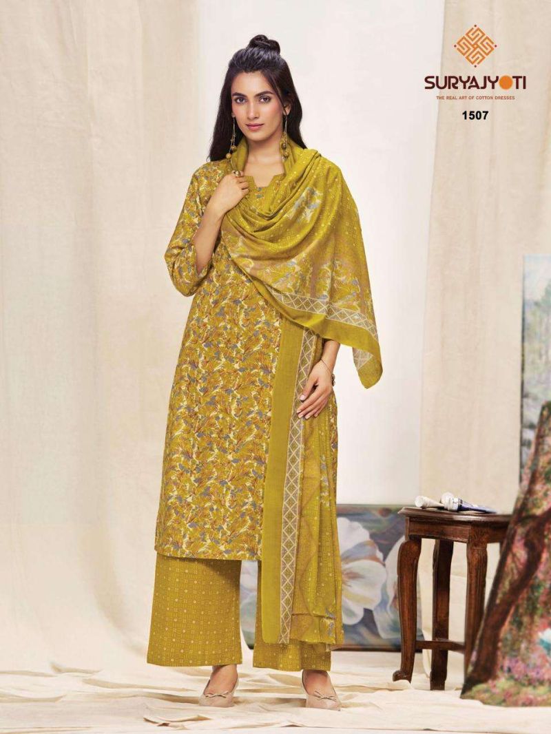 Suryajyoti Preyasi Vol 15 Readymade Cotton Printed Kurti With Bottom Dupatta Set — Wholesale Readymade Suit, Suryajyoti wholesale from Surat — view 8