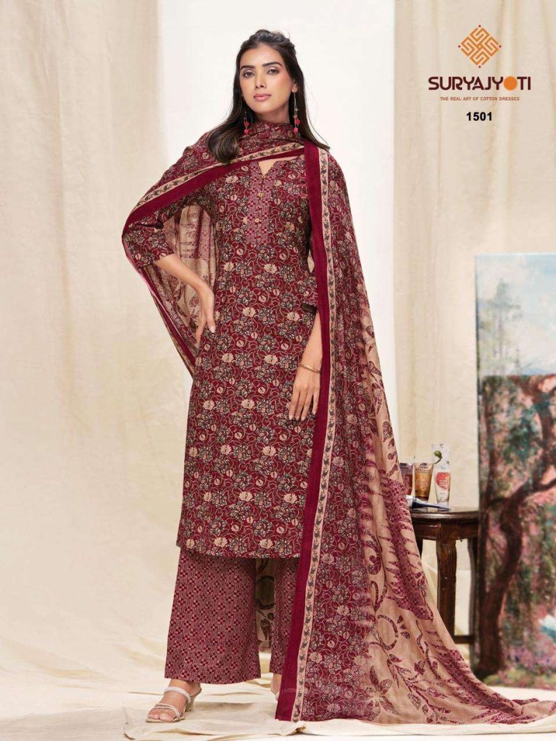 Suryajyoti Preyasi Vol 15 Readymade Cotton Printed Kurti With Bottom Dupatta Set — Wholesale Readymade Suit, Suryajyoti wholesale from Surat — view 10