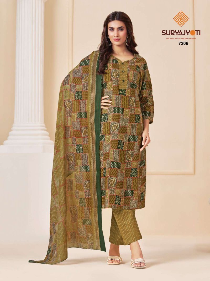 Suryajyoti Trendy Cotton Vol 72 Readymade Cotton Print Kurti With Bottom Dupatta Set — Wholesale Readymade Suit, Suryajyoti wholesale from Surat - Gallery Image 3