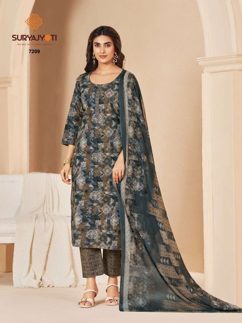 Suryajyoti Trendy Cotton Vol 72 Readymade Cotton Print Kurti With Bottom Dupatta Set — Wholesale Readymade Suit, Suryajyoti wholesale from Surat - Gallery Image 5