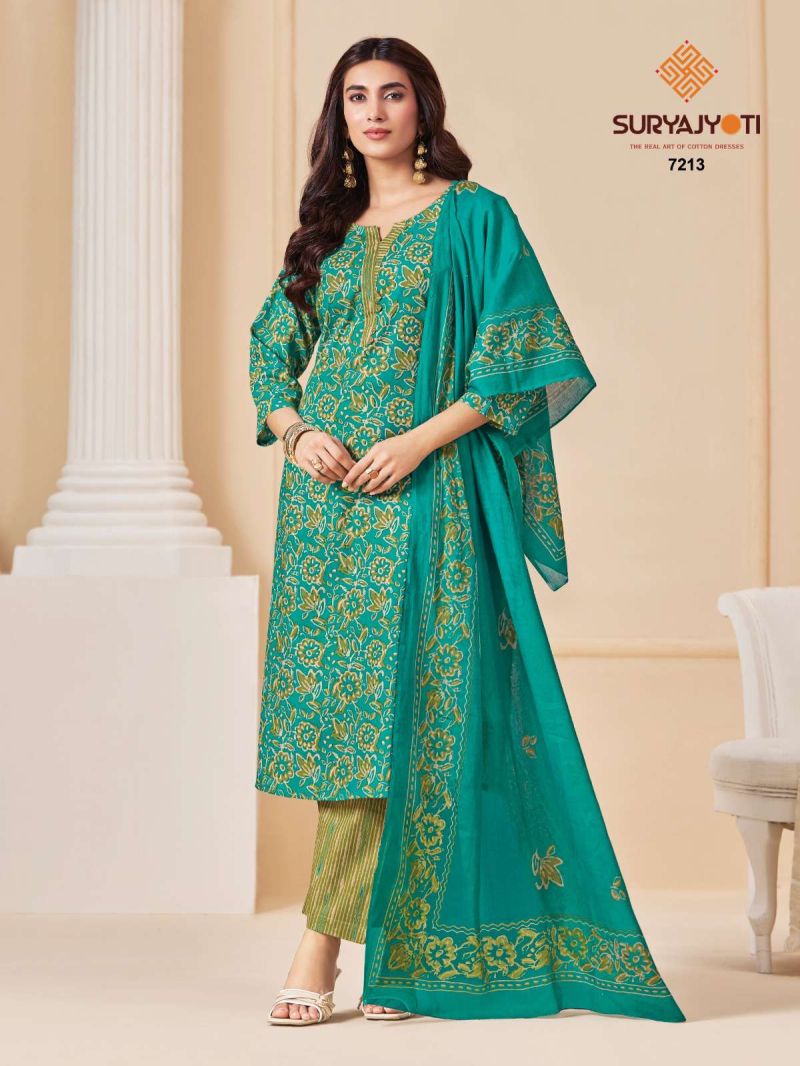 Suryajyoti Trendy Cotton Vol 72 Readymade Cotton Print Kurti With Bottom Dupatta Set — Wholesale Readymade Suit, Suryajyoti wholesale from Surat - Gallery Image 6