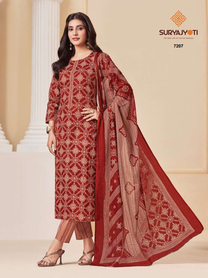 Suryajyoti Trendy Cotton Vol 72 Readymade Cotton Print Kurti With Bottom Dupatta Set — Wholesale Readymade Suit, Suryajyoti wholesale from Surat - Gallery Image 7