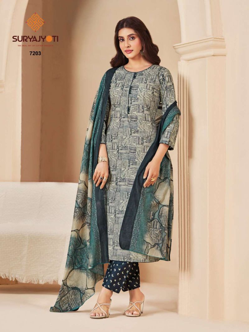 Suryajyoti Trendy Cotton Vol 72 Readymade Cotton Print Kurti With Bottom Dupatta Set — Wholesale Readymade Suit, Suryajyoti wholesale from Surat - Gallery Image 10