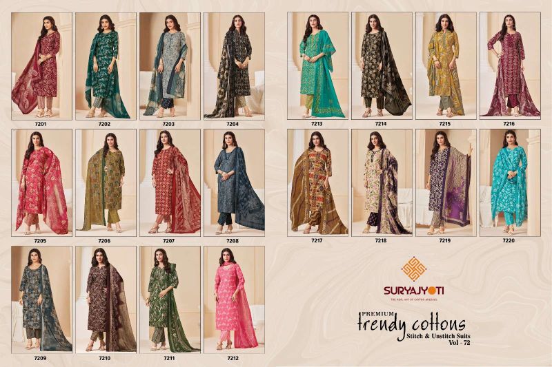Suryajyoti Trendy Cotton Vol 72 Readymade Cotton Print Kurti With Bottom Dupatta Set — Wholesale Readymade Suit, Suryajyoti wholesale from Surat — view 21