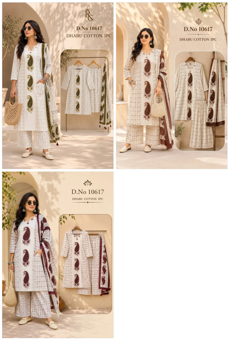 Tlc Vol 118 Dhabu Cotton Printed Kurti With Bottom Dupatta Set — Wholesale Kurtis, Vardan wholesale from Surat — Photo 4