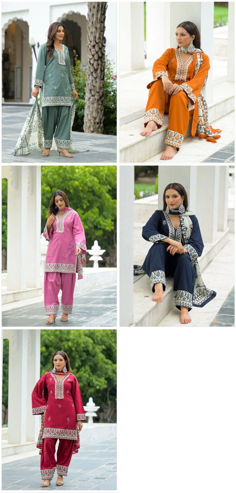 Tlc Vol 122 Cotton Embroidered Kurti with Bottom Dupatta Catalog — Wholesale Kurtis, Vardan Ethnic wholesale from Surat — Photo 11