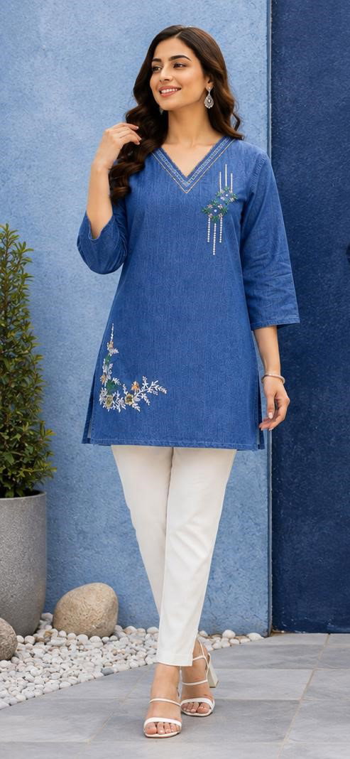 Tlc Vol 98 Denim Embroidered Kurti Catalog — Kurti wholesale from Surat — view 2