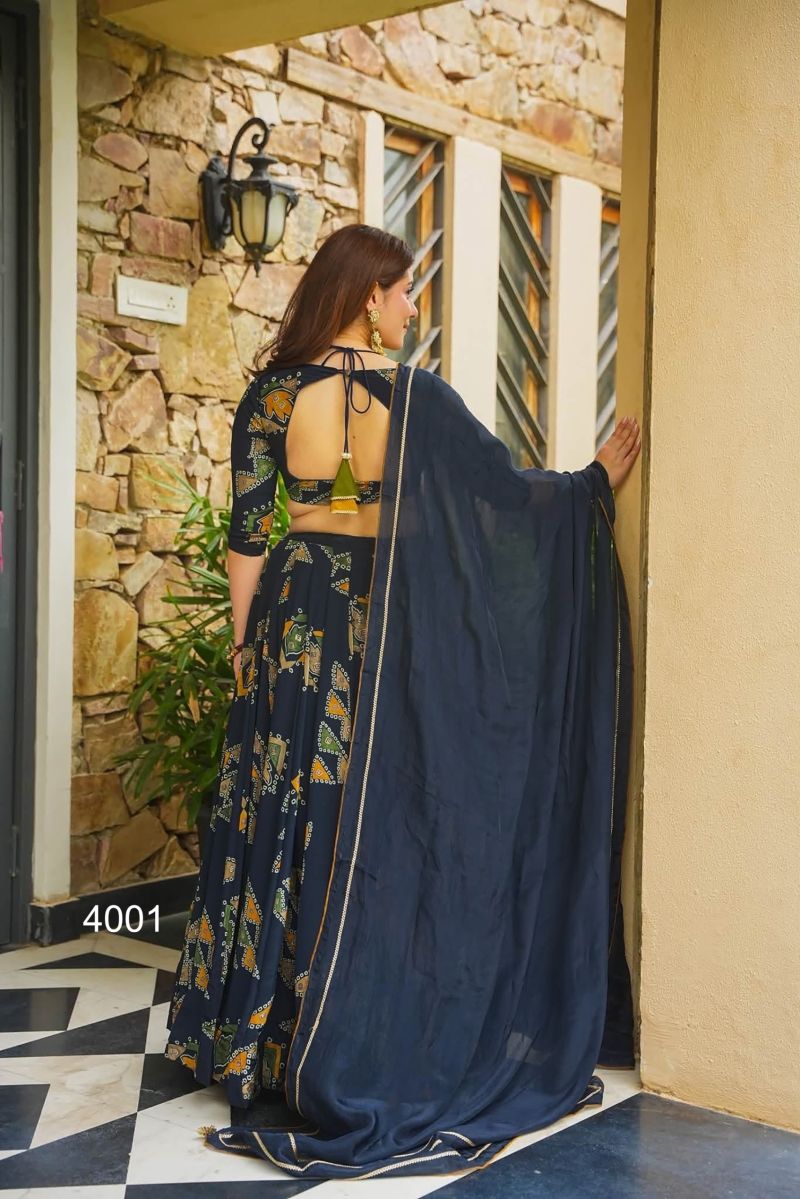 Vallari Vol 4 French Crepe Silk Digital Printed Designer Lehenga Choli Catalog — Wholesale Lehenga, Vardan Ethnic wholesale from Surat — view 5