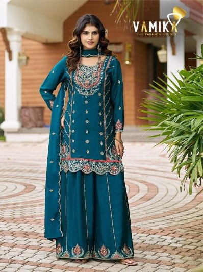 Vamika Ashima Vol 3 Atex Chinon Embroidered Salwar Kameez Catalog