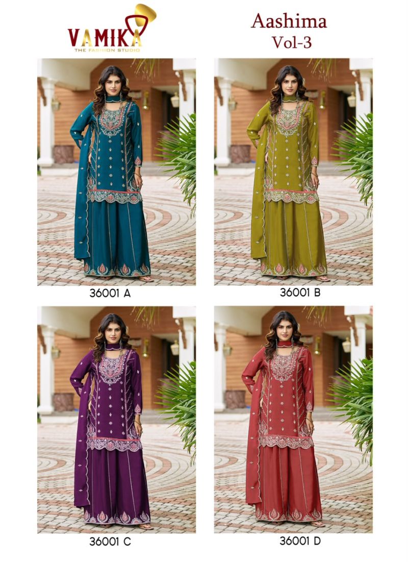 Vamika Ashima Vol 3 Atex Chinon Embroidered Salwar Kameez Catalog — Wholesale Readymade Suit, vamika wholesale from Surat — view 5