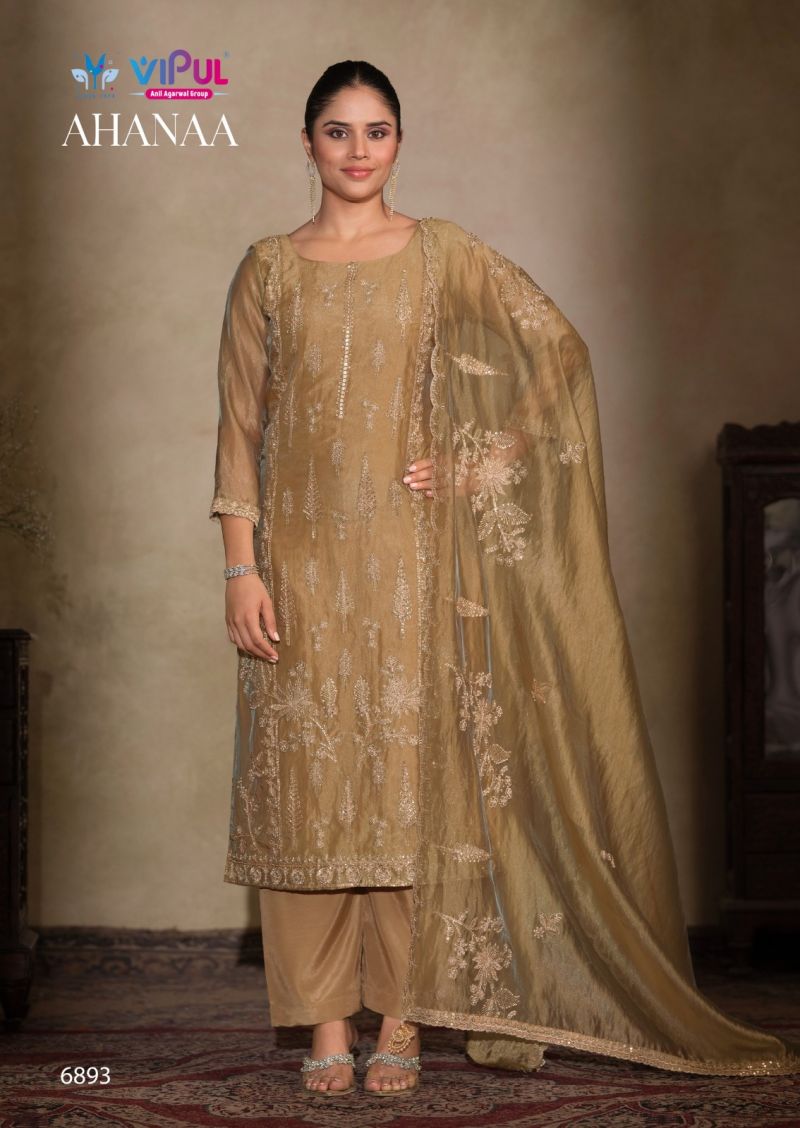 Vipul Ahanaa Catonic Silk Organza Beads Work Salwar Kameez — Wholesale Pakistani Suits, Vipul Designer wholesale from Surat — view 3