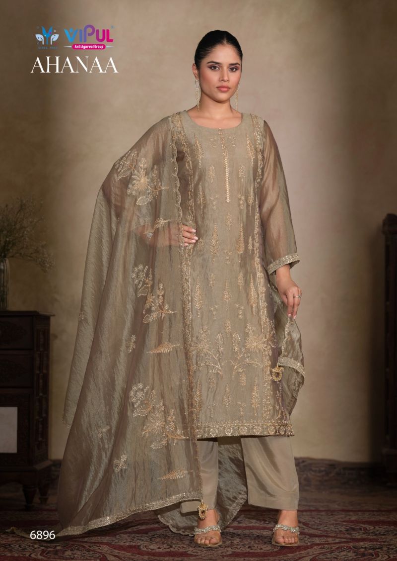 Vipul Ahanaa Catonic Silk Organza Beads Work Salwar Kameez — Wholesale Pakistani Suits, Vipul Designer wholesale from Surat — view 2