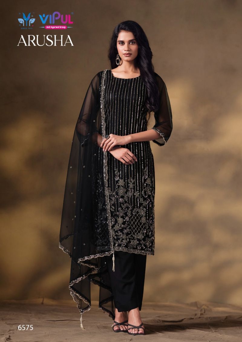 Vipul Arusha Net Heavy Beads Work Salwar Kameez Catalog