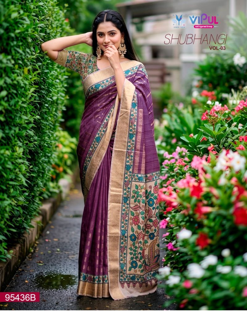 Vipul Shubhangi Vol 3 Soft Silk Printed Saree Catalog — Festival Sarees, Vardan Ethnic wholesale from Surat — view 2