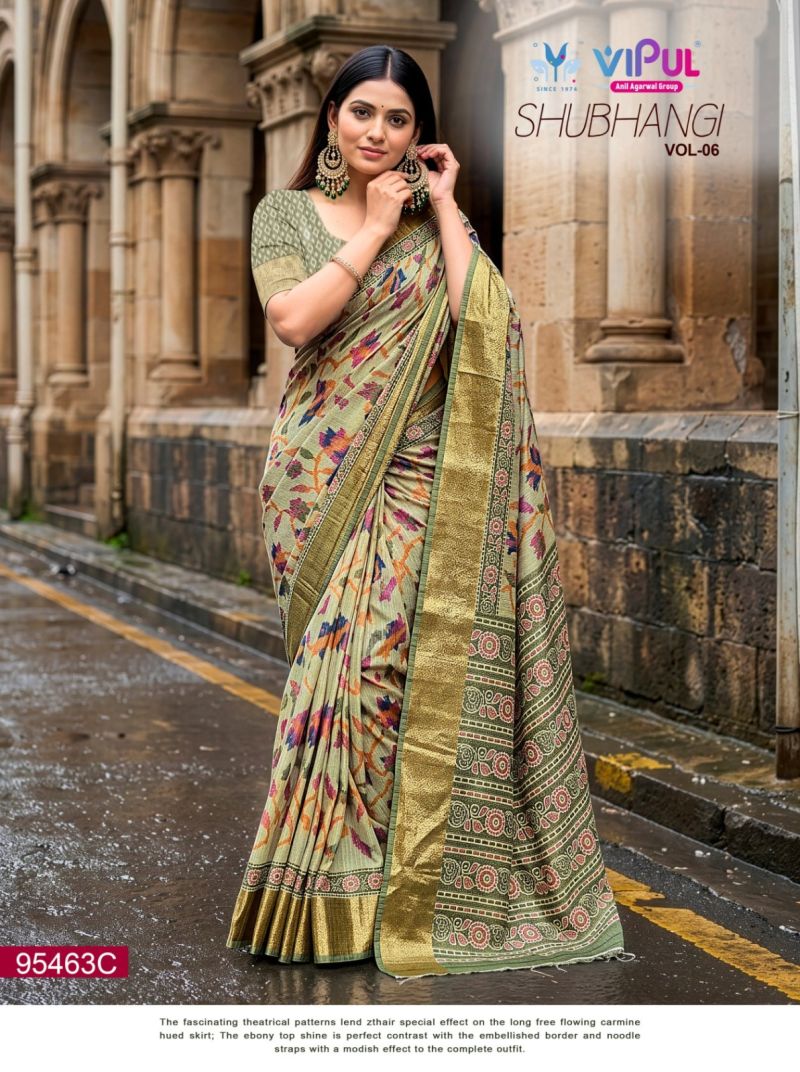 Vipul Shubhangi Vol 6 Soft Silk Printed Saree Catalog — Festival Sarees, Vardan Ethnic wholesale from Surat — view 3